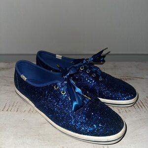 kate spade x keds deep blue glitter